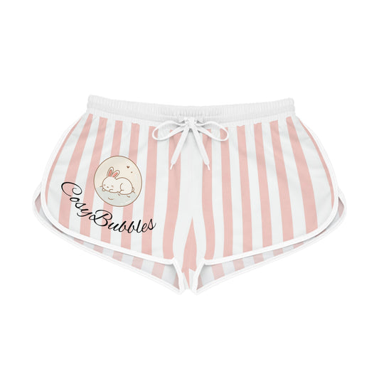 Striped CosyBubbles Lounge Shorts — Women's Pink Relaxed Sleep & Lounge Shorts