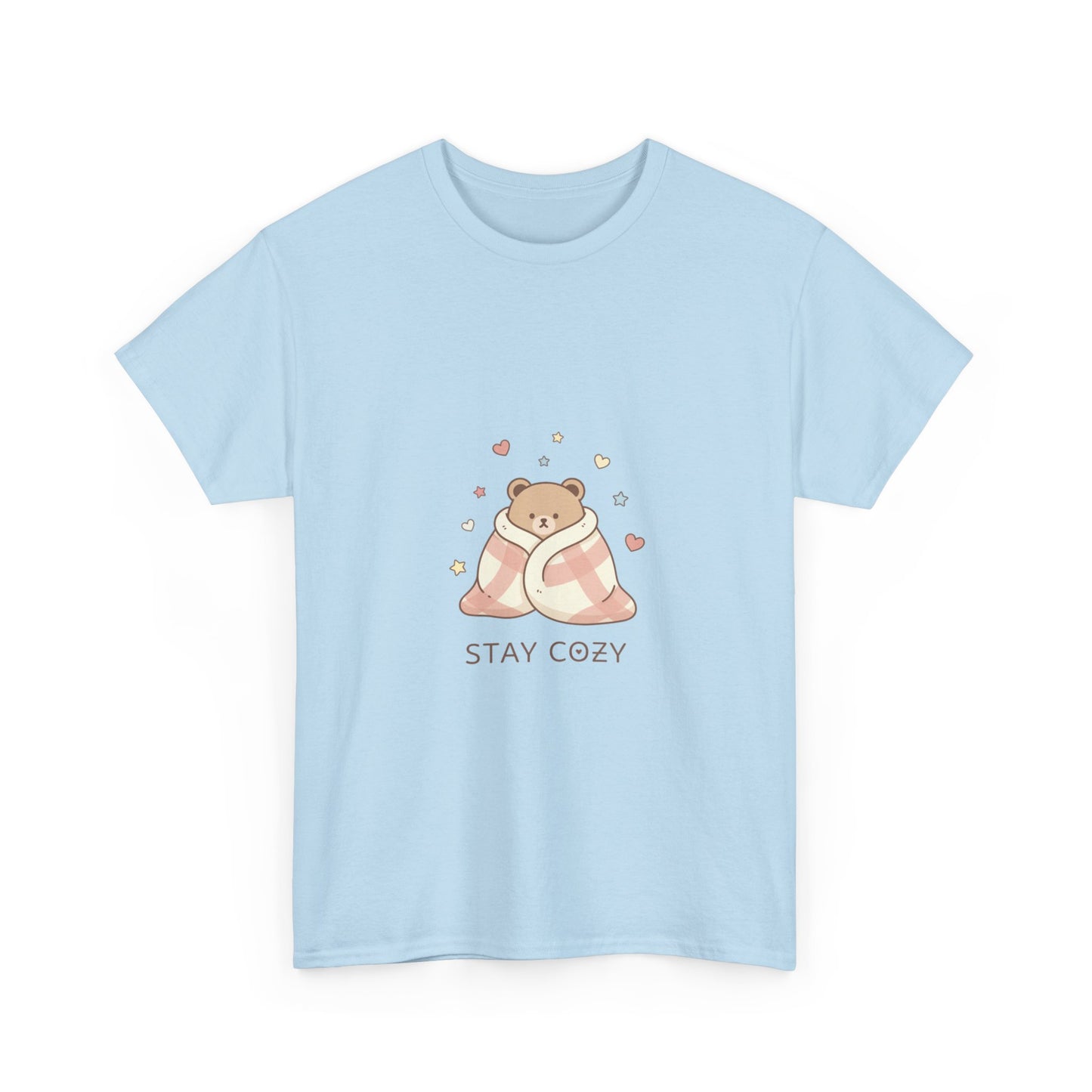 Stay Cozy Kawaii Bear T-Shirt — Minimalist Line Art Comfort Tee