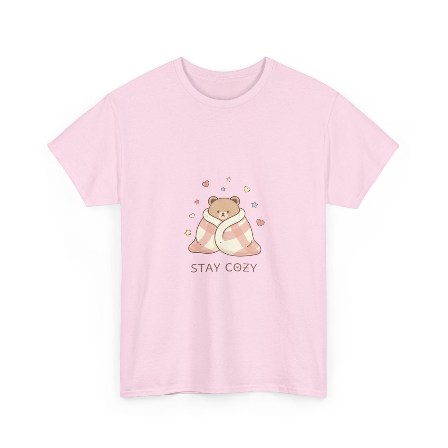 Stay Cozy Kawaii Bear T-Shirt — Minimalist Line Art Comfort Tee