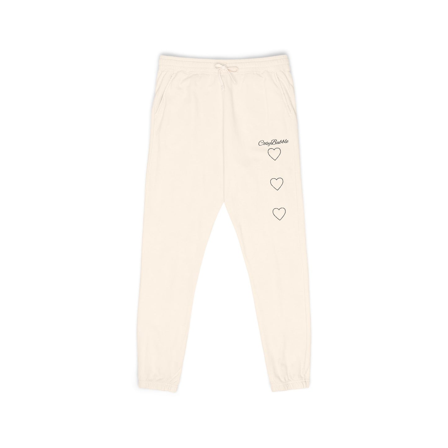 Garment-Dyed Fleece Sweatpants — Minimal Smiley Face Side Print