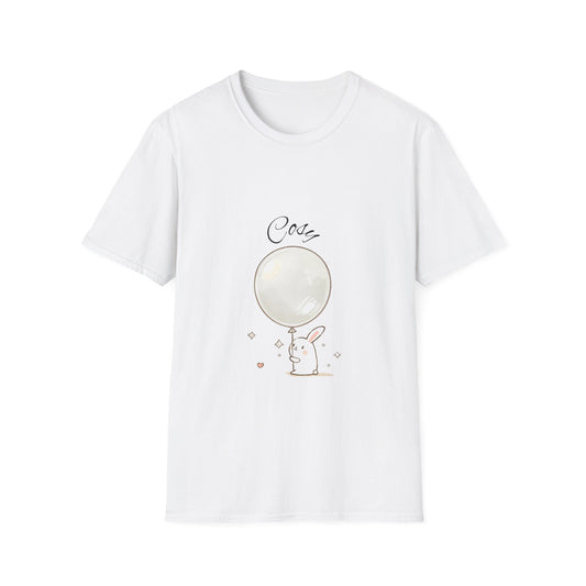 Cute Bunny Bubble T-Shirt — Pastel Rabbit with 'Cozy' Balloon Graphic