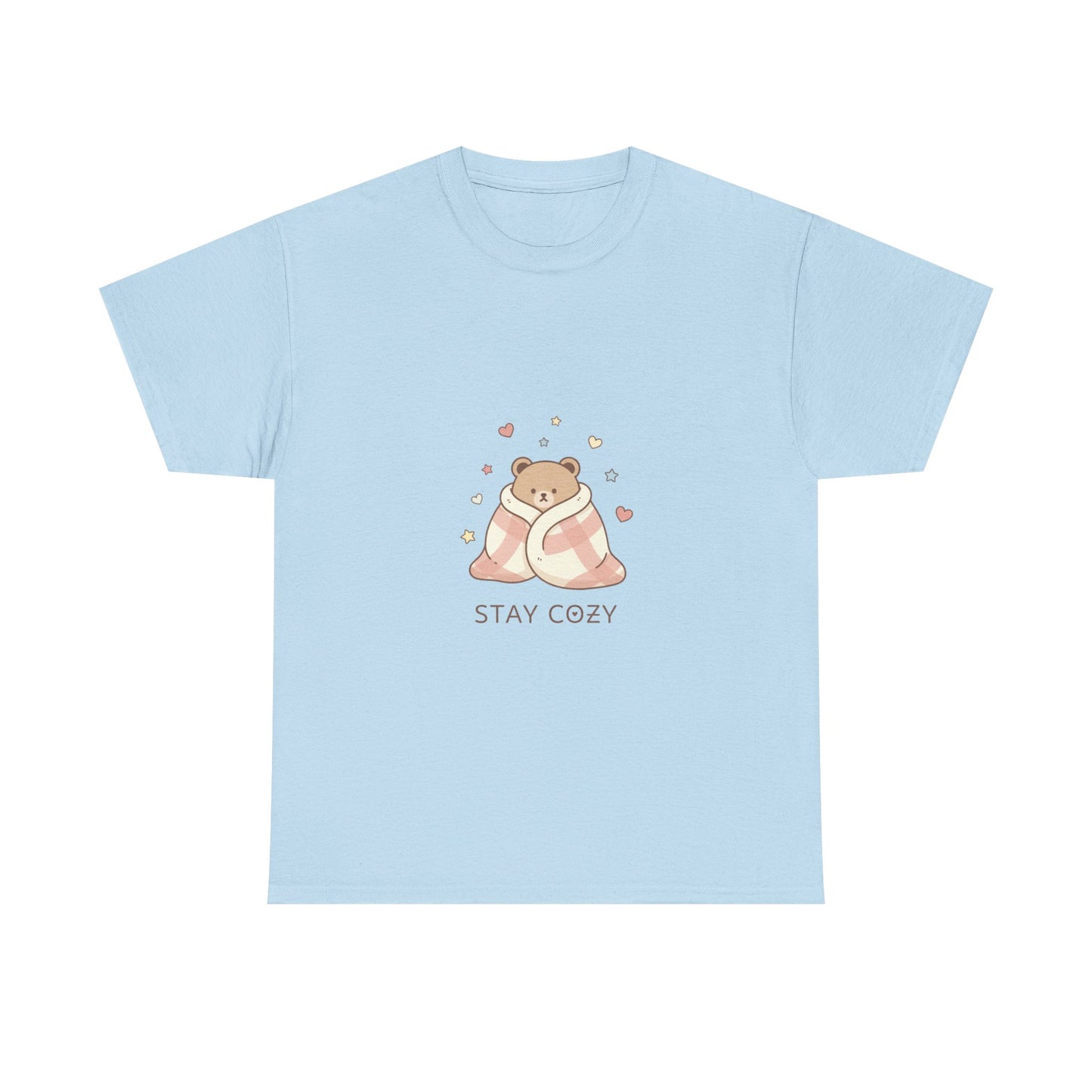 Stay Cozy Kawaii Bear T-Shirt — Minimalist Line Art Comfort Tee