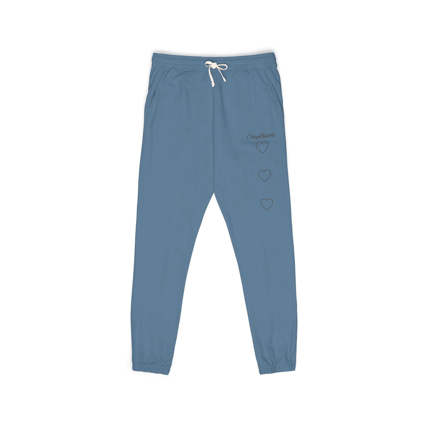 Garment-Dyed Fleece Sweatpants — Minimal Smiley Face Side Print