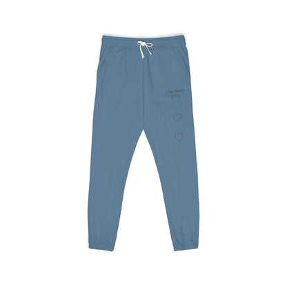 Garment-Dyed Fleece Sweatpants — Minimal Smiley Face Side Print