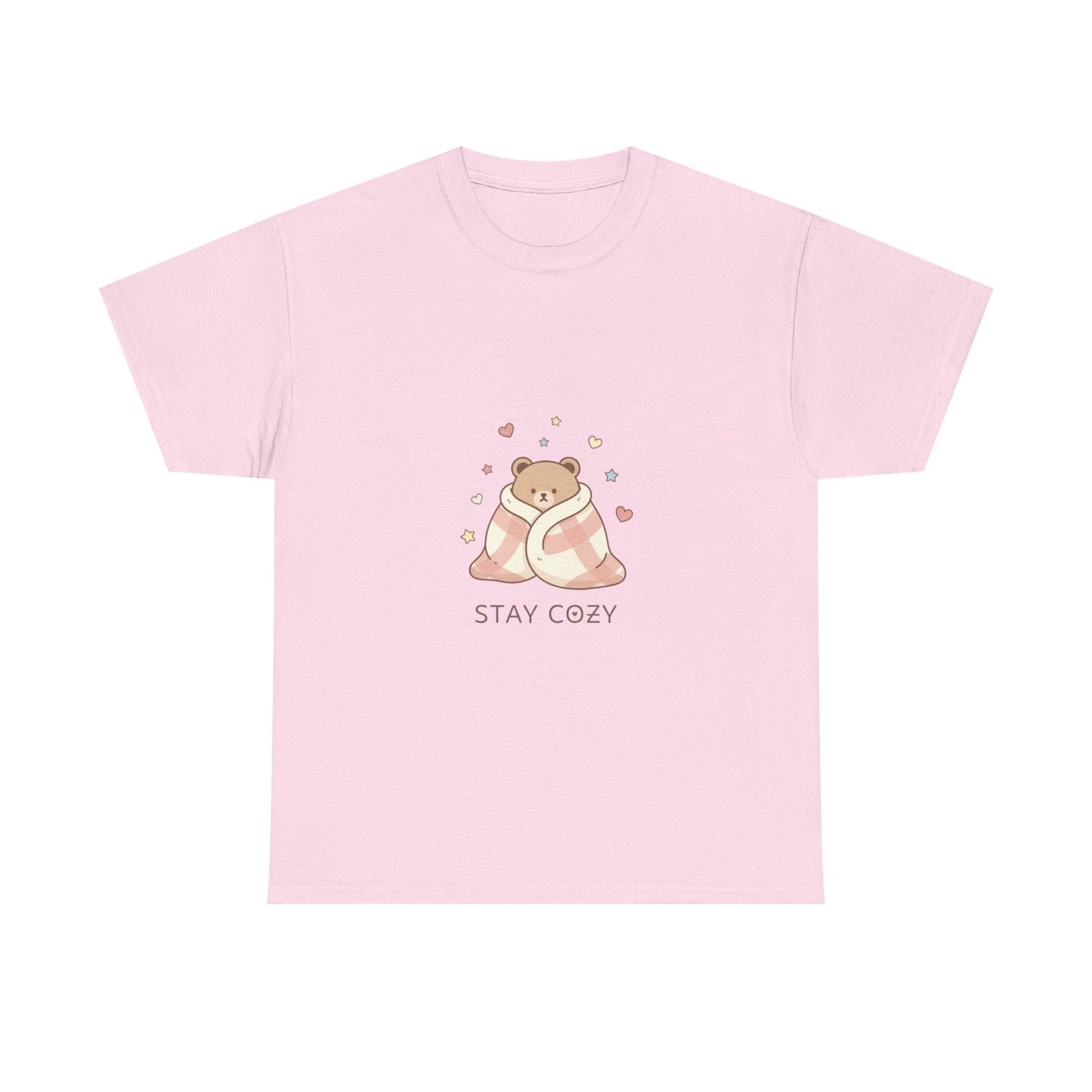 Stay Cozy Kawaii Bear T-Shirt — Minimalist Line Art Comfort Tee