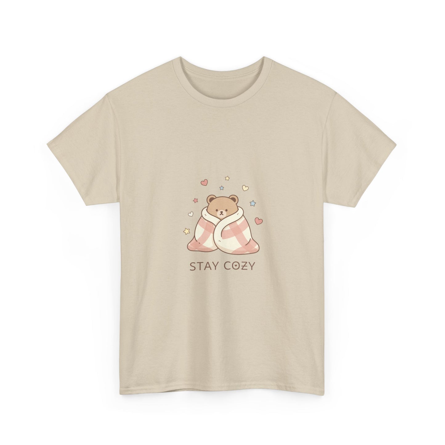 Stay Cozy Kawaii Bear T-Shirt — Minimalist Line Art Comfort Tee